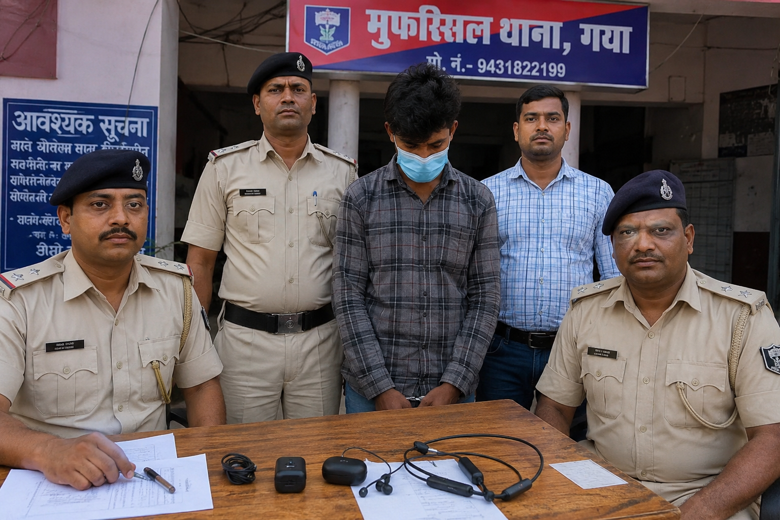 गया में होमगार्ड क्लर्क भर्ती परीक्षा में ब्लूटूथ से नकल: जहानाबाद का अभ्यर्थी गिरफ्तार,FIR दर्ज