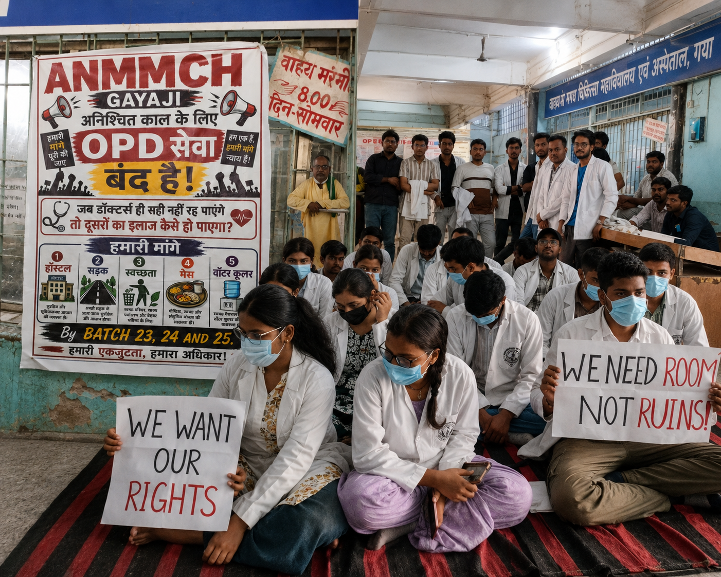 जूनियर डॉक्टरों की हड़ताल से ANMMCH की OPD ठप, घंटों भटकते रहे मरीज